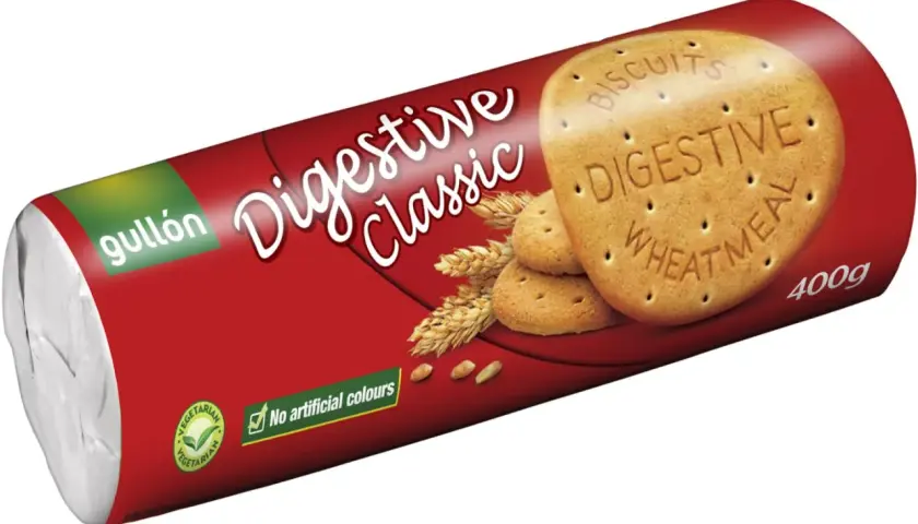 Gullón Digestive Classic kex, 400g. Perfekt för ett enkelt digestivekex recept. Vegetariska och utan artificiella färger.