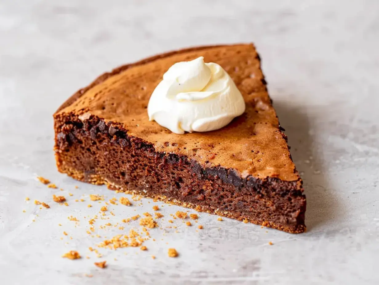 En bit chokladkaka med en klick grädde. Perfekt för bakning med espressopulver för extra smakdjup.